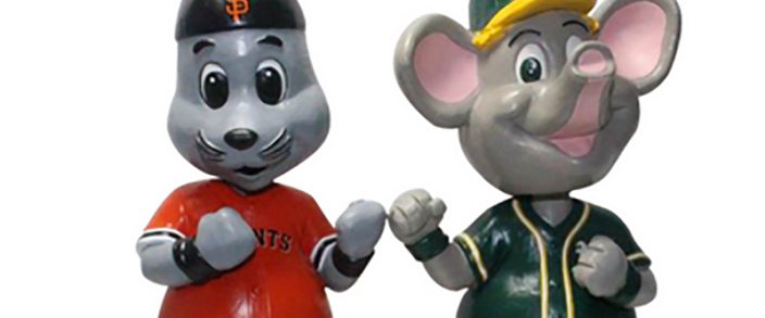 San Francisco Giants vs. Oakland Athletics Rivalry Mascot Bobblehead  Unveiled