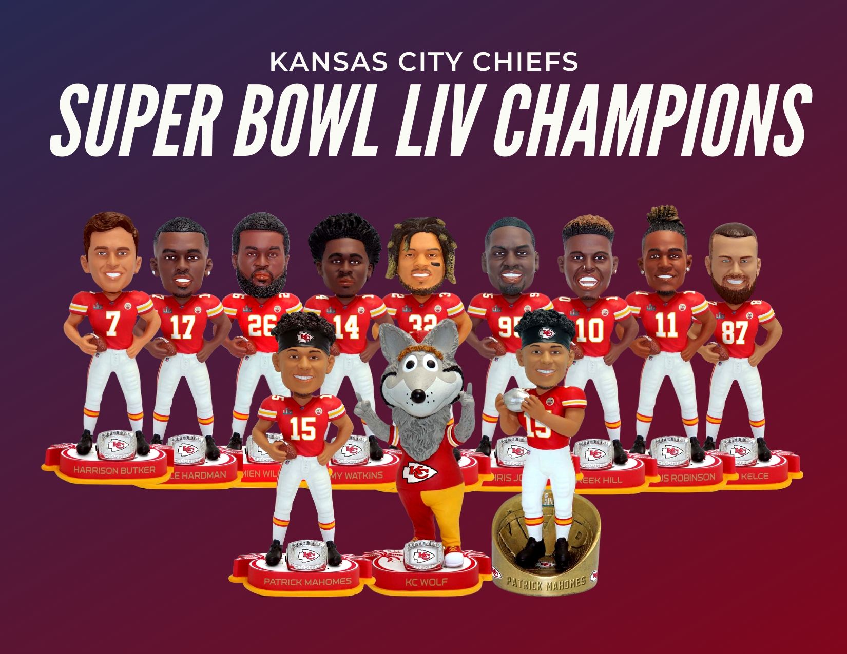 Kansas City Chiefs Super Bowl Liv Champions Bobblehead Unveiled
